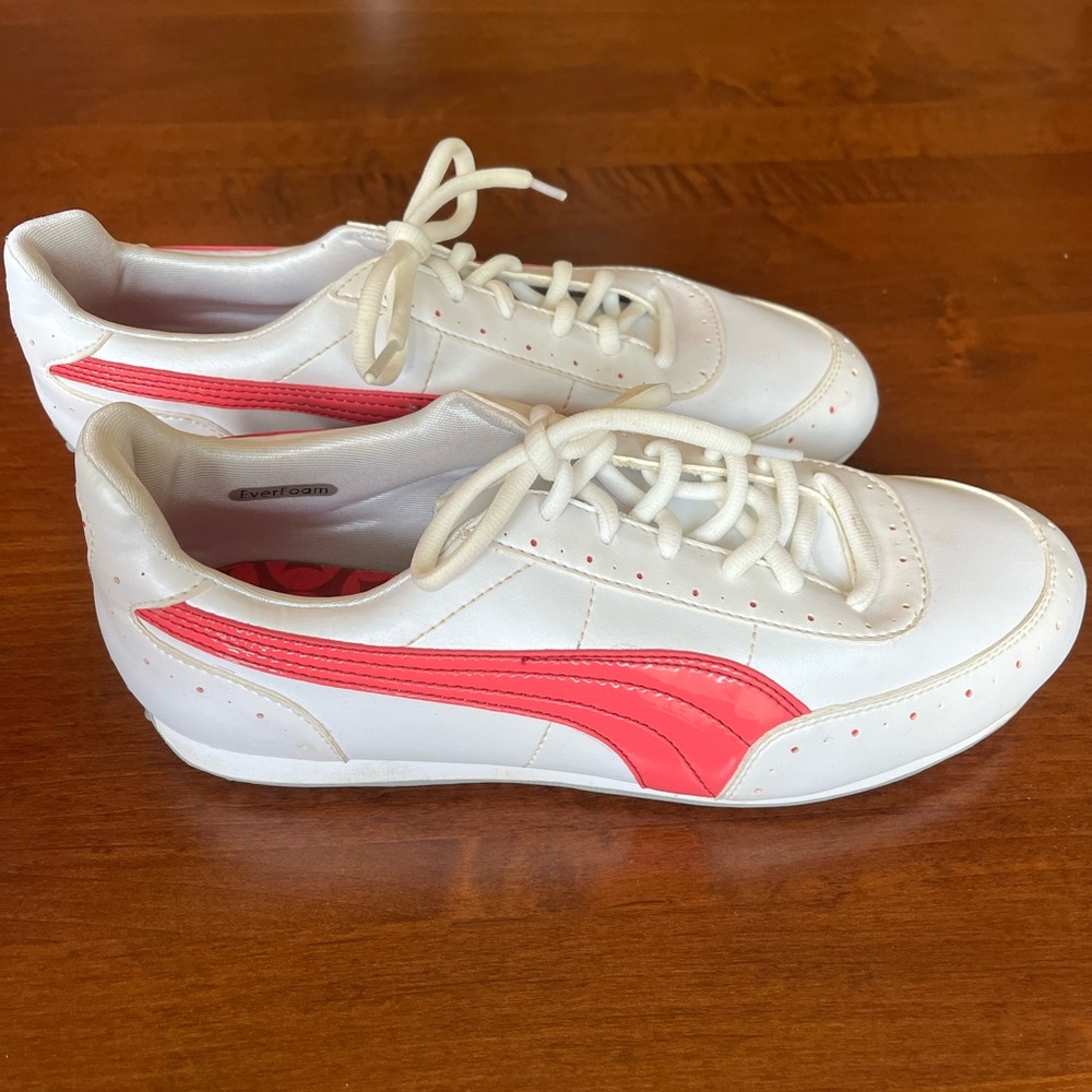 Puma Women’s Golf Cat 2 Shoes - Size 10 - White and Rogue Red (pink)
